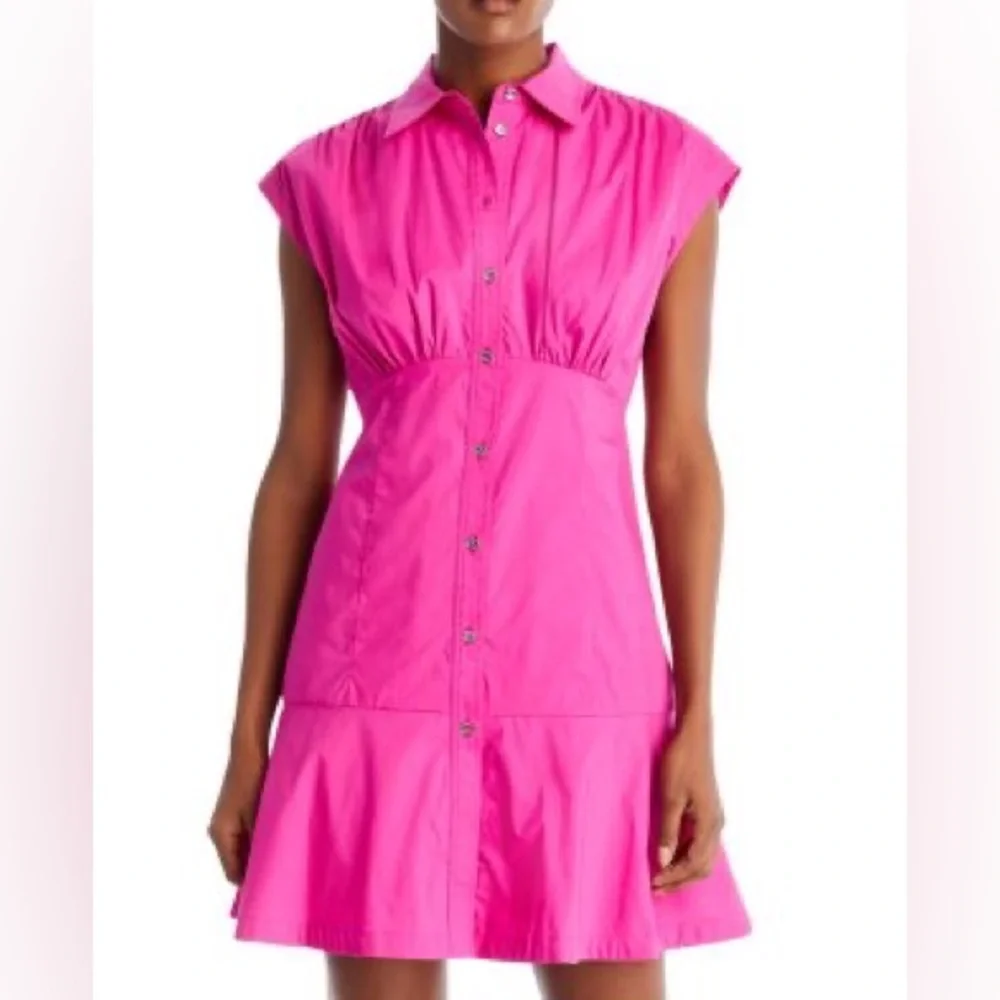 MICHAEL KORS Bright Fuchsia Sleeveless A-Line CERISE Dress WOMEN SIZE L